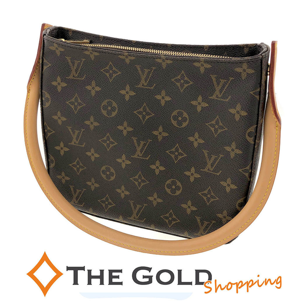 Louis Vuitton Looping Monogram Hobo Shoulder Bag Canvas Leather Brown